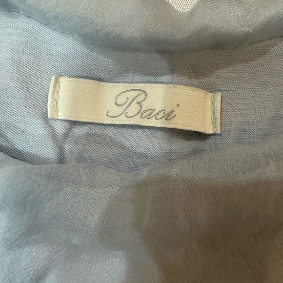 BACI Illusion Blue Full-Length Silk Maxi Dress - Picture 2 of 6